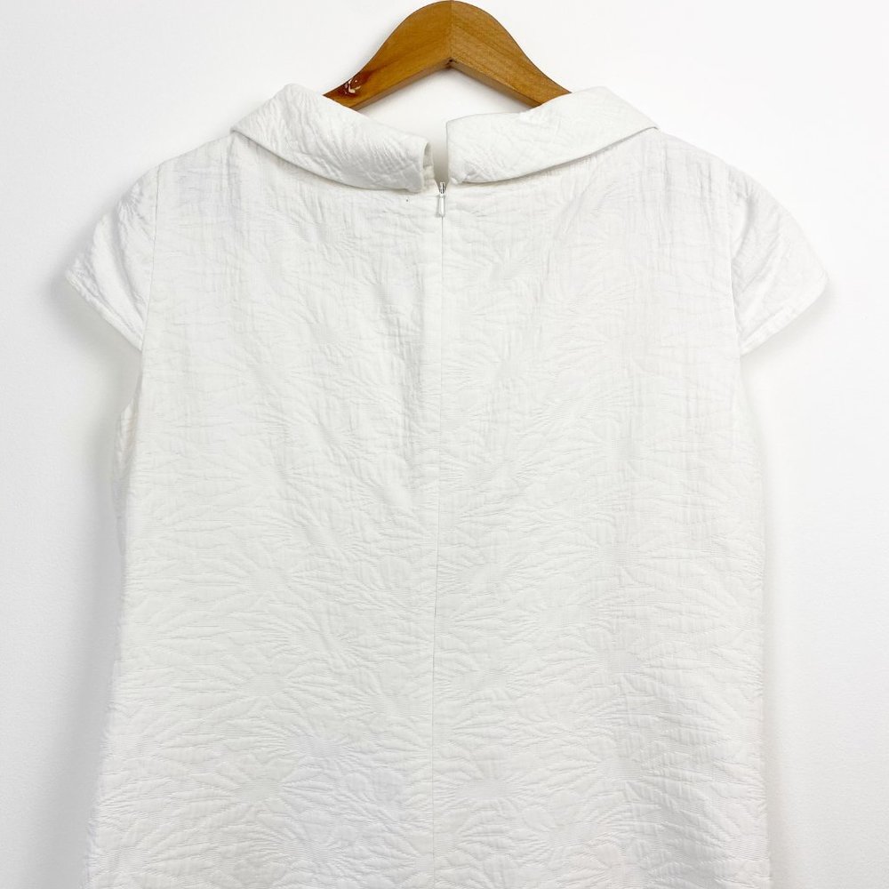 ETCETERA White Pleated Collared Dress Size 6 - Picture 5 of 9